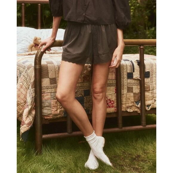 The Great Pants - The Great Sleep. The Eyelet Tap Shorts Lace High Waisted Cotton Pull-on L 272463